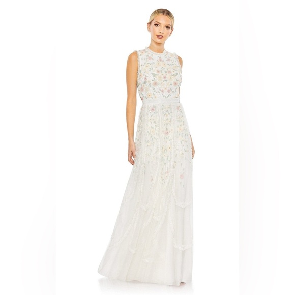 Mac Duggal 9137 Women’s Floral Embroidered A-line Dress, size 6 - Picture 1 of 13